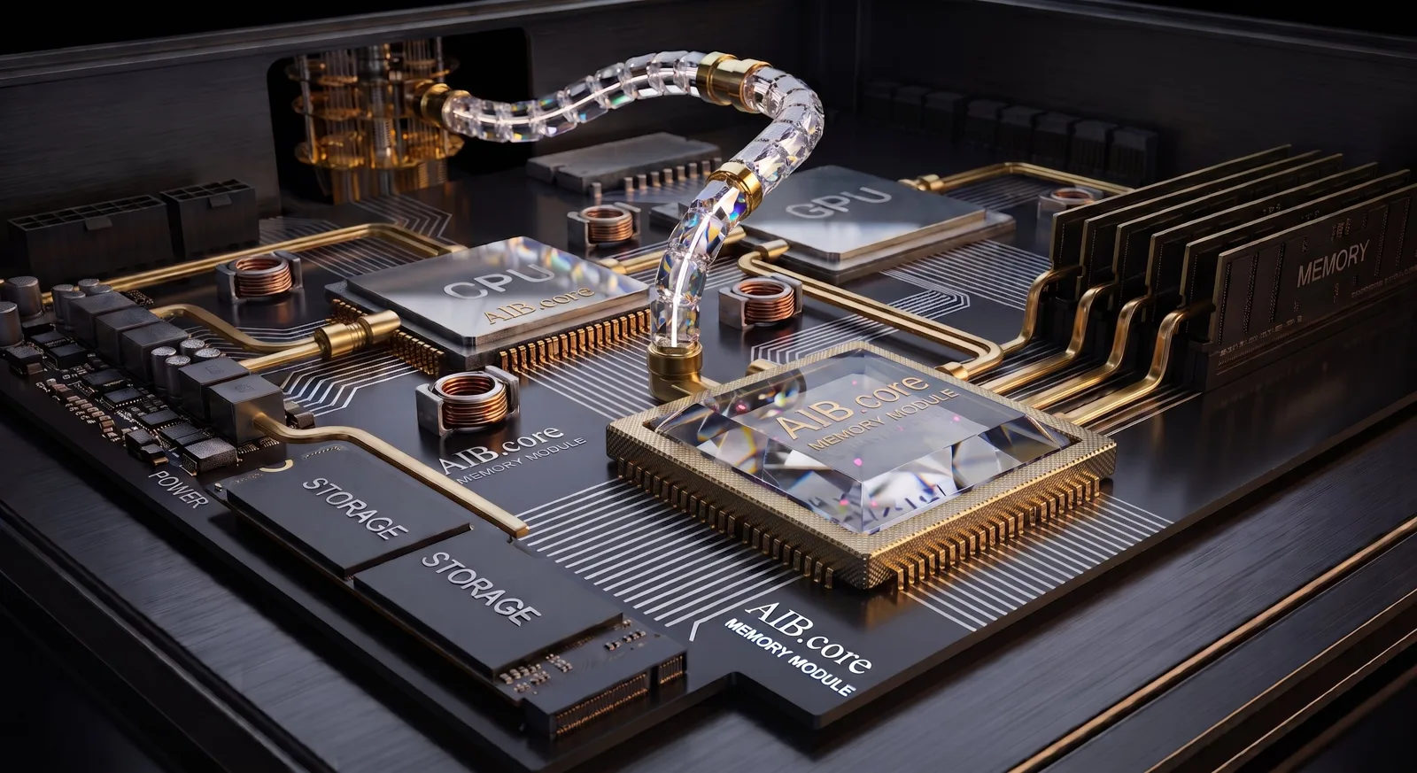 AIB.core — concept visual of the hardware edition